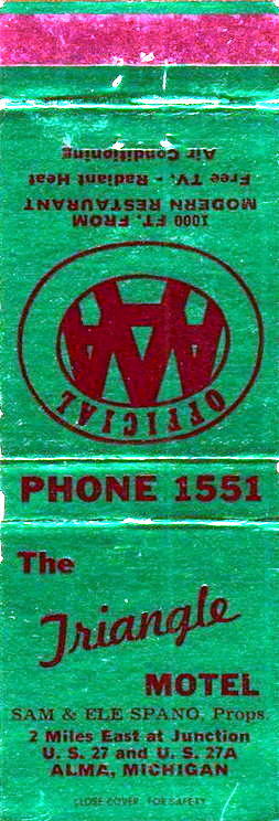 Triangle Motel - Old Matchbook (newer photo)